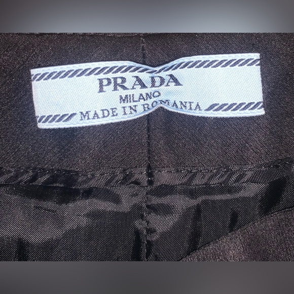 Prada Women’s Pants 42 Black White Colorblock Straight Leg Trousers - Picture 4 of 6